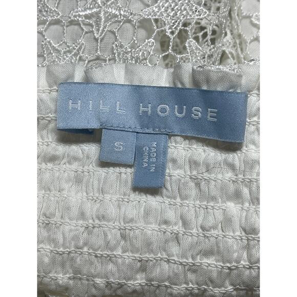 Hill House White Star Lace Smocked Elastic Waist Mini Flare A-Line Skirt Size S - Picture 3 of 3